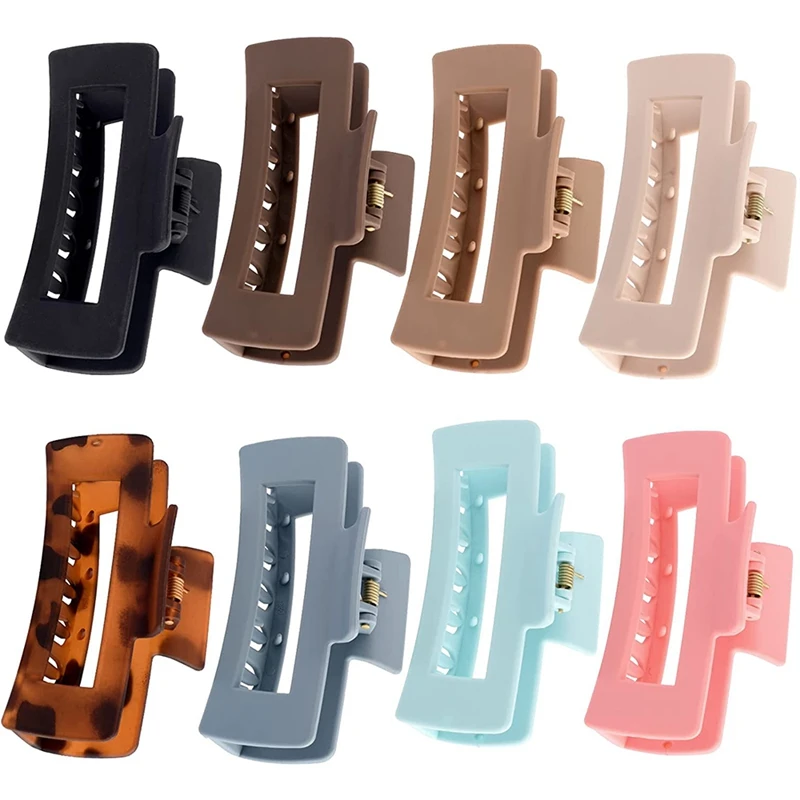 

Hot Kf-4.1 Inch Large Hair Claw Clips ,Rectangle Matte Hair Clips For Women Thin Thick Curly Hair,Hair Accessories For Women
