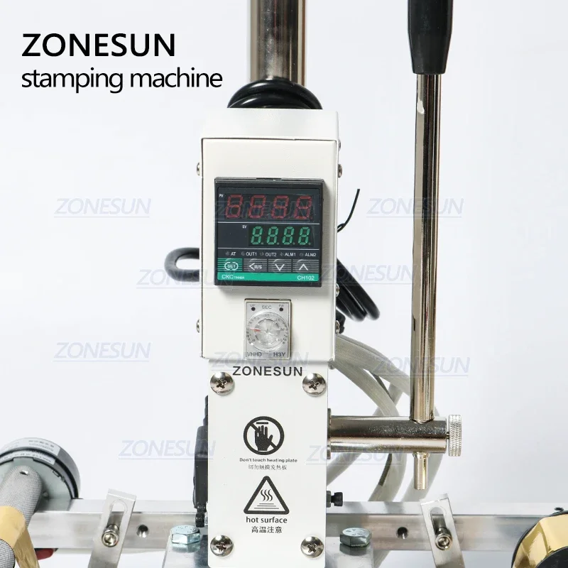 ZONESUN цифровая автоматическая машина для горячего тиснения кожи ручной