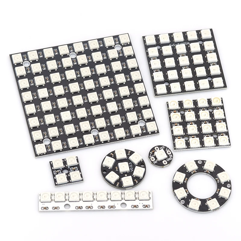 5 В 1 бит 3 4 7 8 9 12 16 24 32 64 WS2812 5050 RGB светодиодная кольцевая лампа + встроенные драйверы