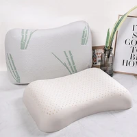 thailand pure natural latex pillow concave anti stiff orthopedic pillows cervical vertebrae health care bed sleeping