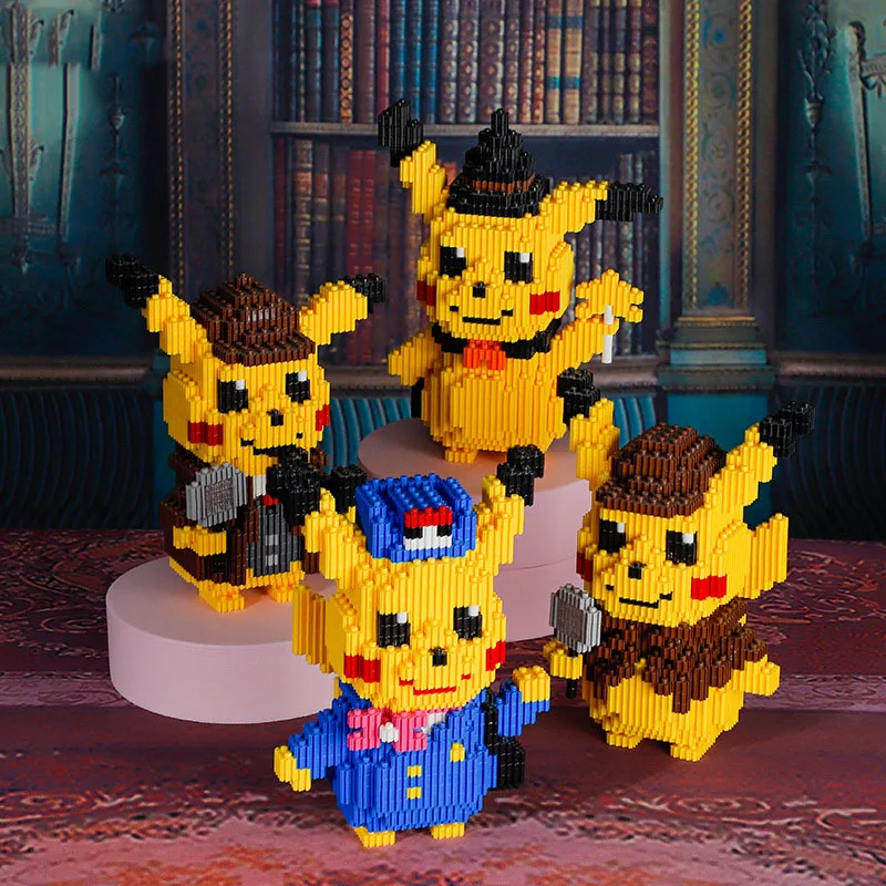 

Pokemon anime figure micro-particle assembly kawaii building blocks Pikachu small boxed children's educational assembly toy gift
