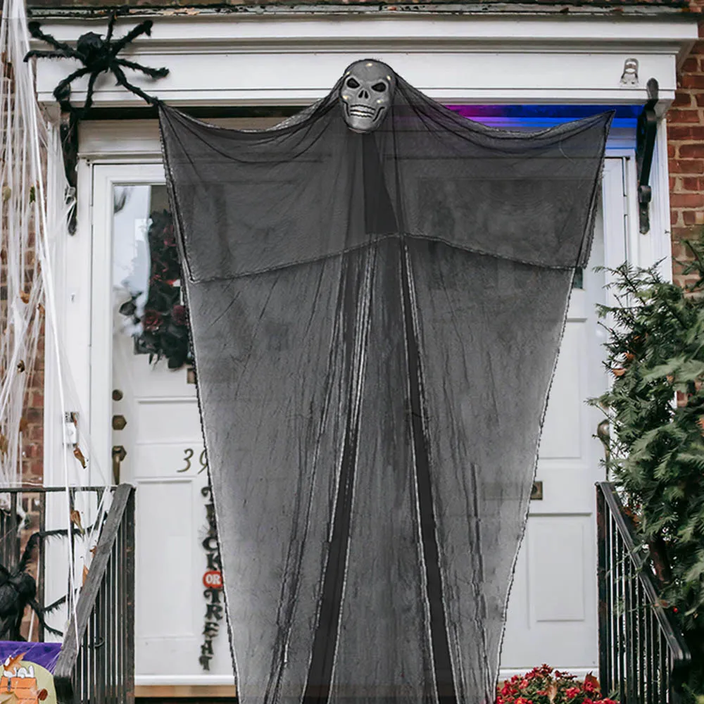 Подвеска в виде черепа на Хэллоуин сетчатая кукла-призрак украшение для дома и