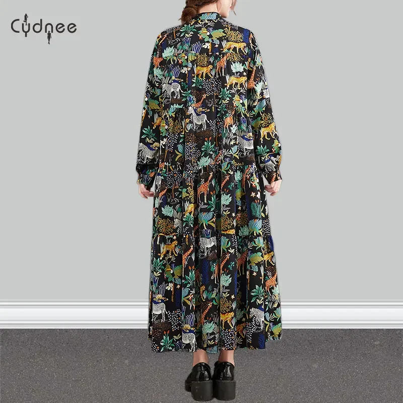 Многоуровневое платье макси с длинными рукавами в стиле бохо объемное