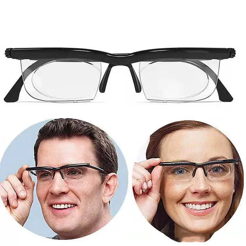 

Adjustable Vision Focus Reading Glasses Myopia Eye Glasses -6D To +3D TR90 Variable Lens Correction Binocular Magnifying Eyewear