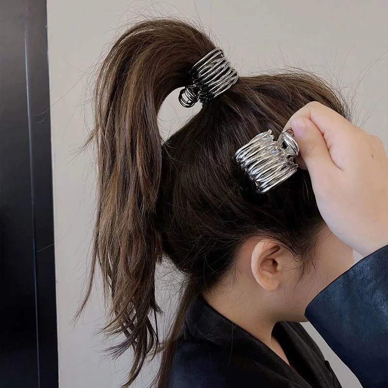 Заколка Для конского хвоста для женщин модный металлический зажим волос
