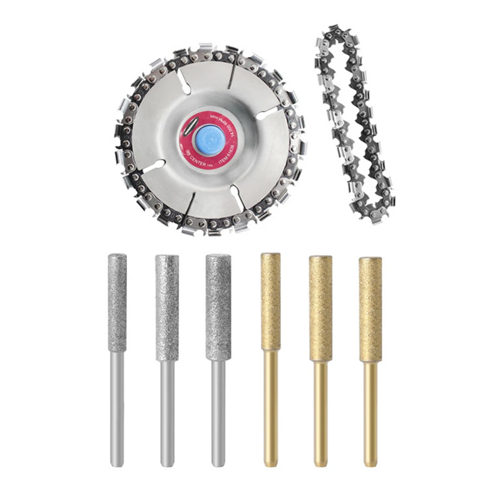 

5pcs Woodworking Polishing Angle Grinder Grinding Drill Bit Chain Saw Disc Set for Wood Plastic Ice Engraving Cutting