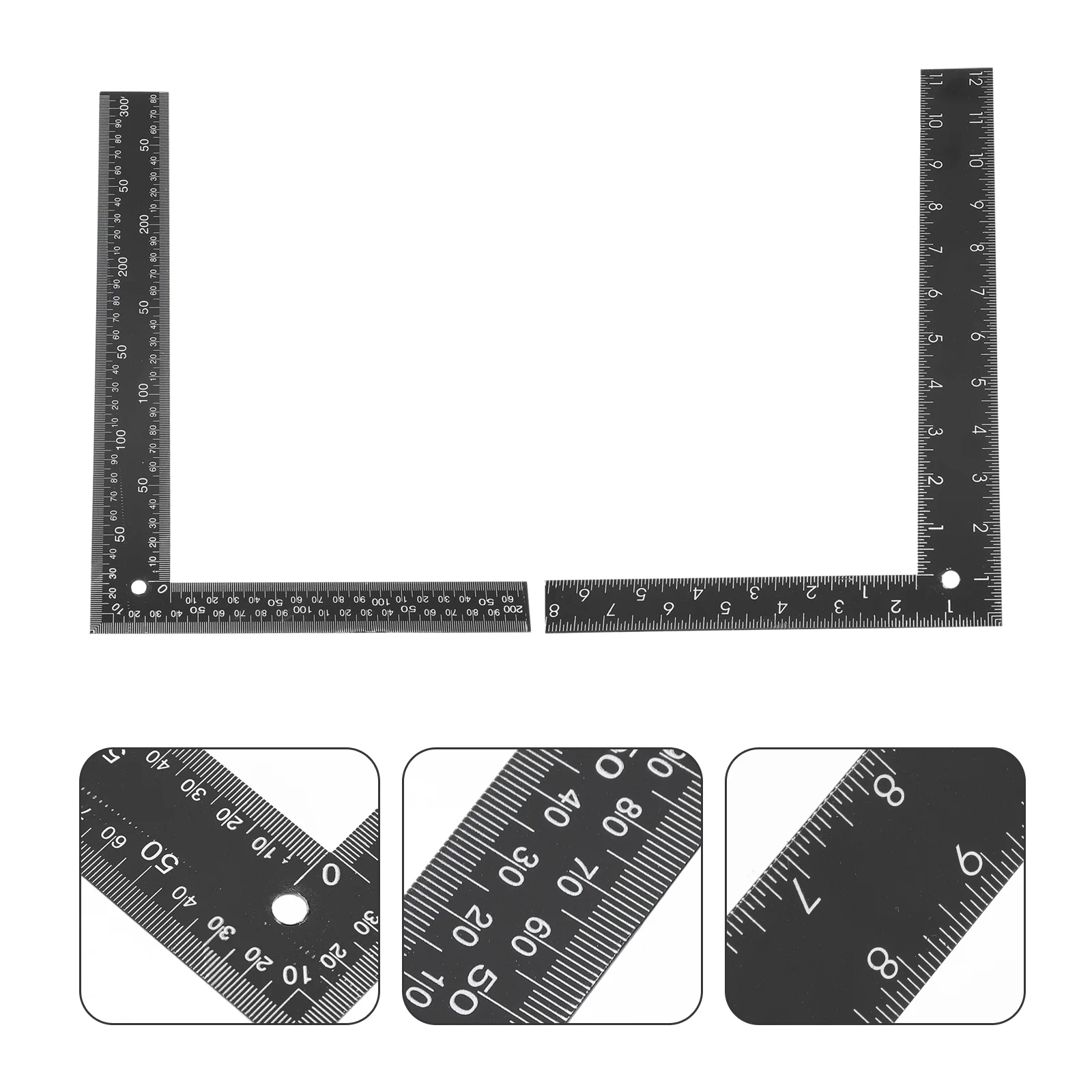 

2Pcs L-square Mearsuring Ruler Steel Measuring Ruler Drawing Ruler for Home Diy tool