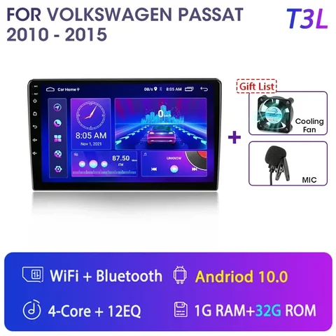 Автомагнитола для VW Passat B7 2011-2015, мультимедийный видеоплеер на Android для Volkswagen Passat B7, 2Din, стерео, DVD, Carplay, аудиоколонки