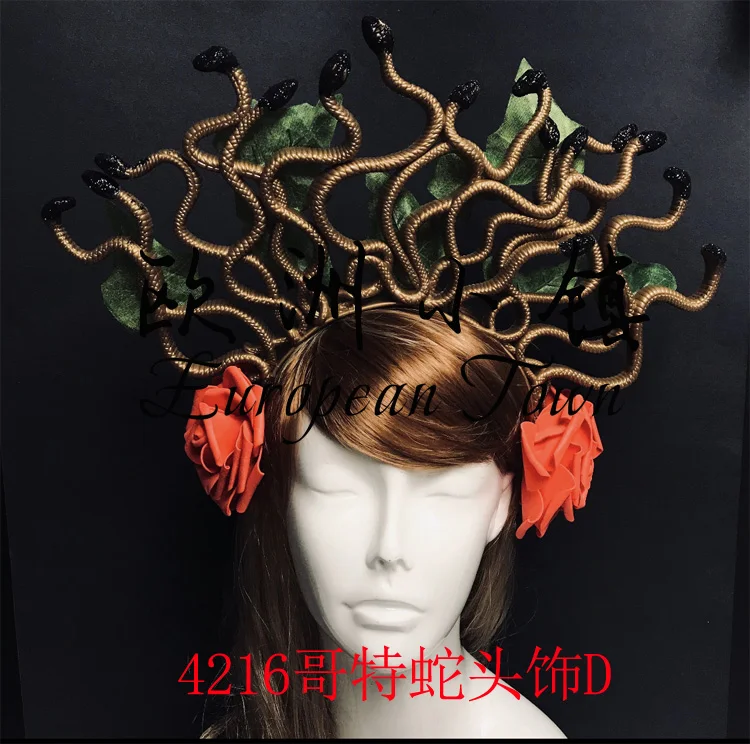 Хэллоуин страшный Банши огромный ужас головной убор искусственная змея Забавное