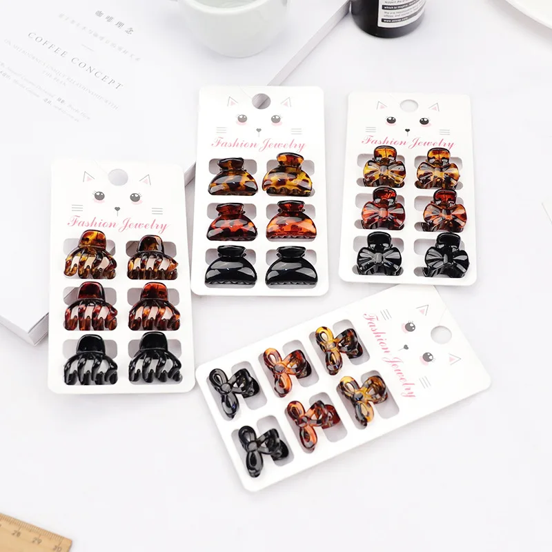 6 шт./компл. маленькие заколки-крабы для волос женские пластиковые девочек мини