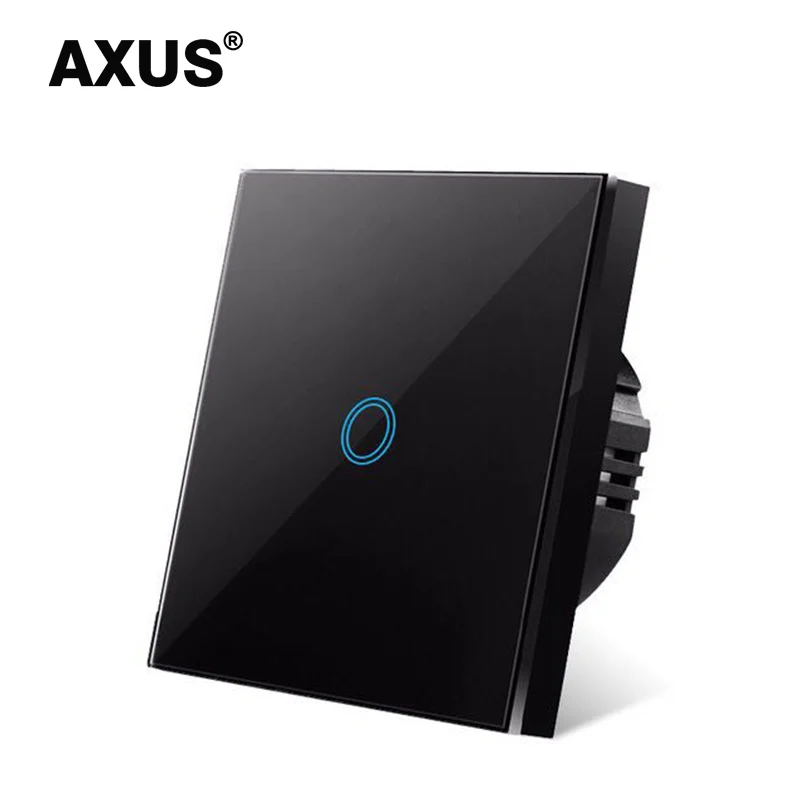 

Сенсорный выключатель AXUS из закаленного черного и белого стекла европейского стандарта, настенный сенсорный кнопочный выключатель, 10 А, 1/2/3 группа