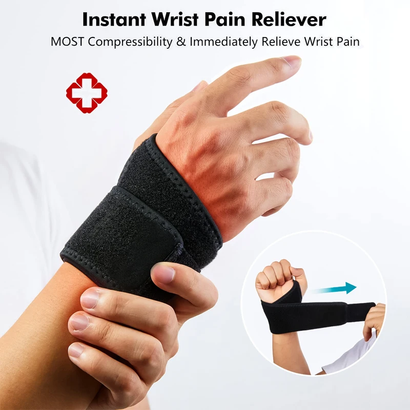 Carpal Tunnel Wrist Support Adjustable Wrist Bandage Brace for Sport Injury Compression Wraps Arthritis Tendonitis Pain Relief