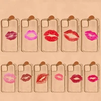 toplbpcs lipstick lip phone case for iphone 11 12 13 mini pro xs max 8 7 6 6s plus x 5s se 2020 xr clear case