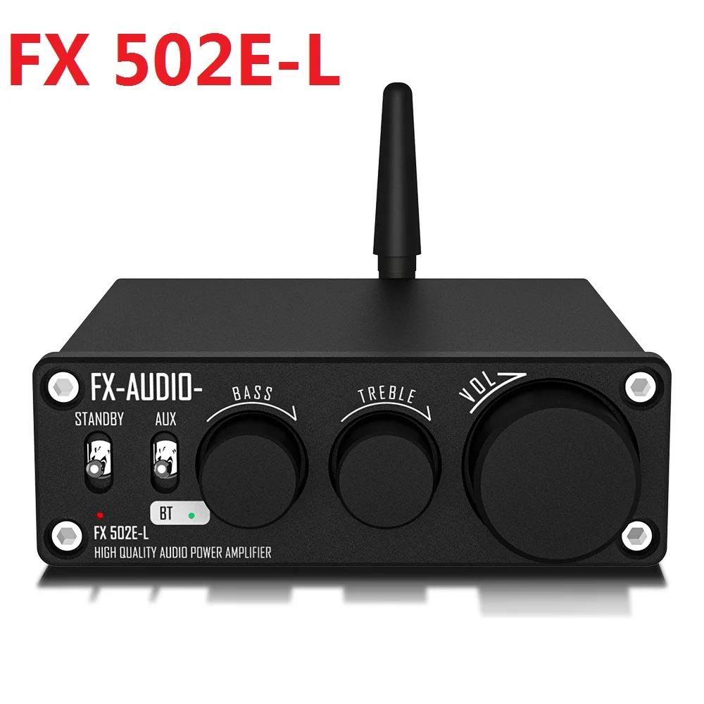 2022 New Released FX-AUDIO FX 502E-L HiFi 2.0 BT 5.1 Full Digital Audio Mini  Power Amplifier 75W*2 Bass and Treble Adjustment