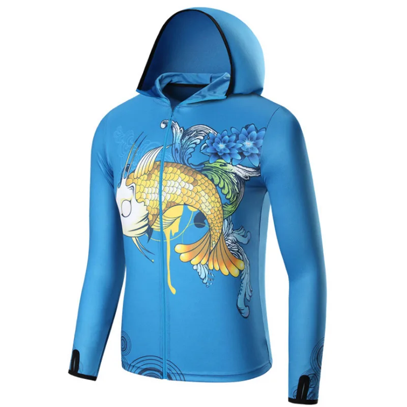 

New Men Fishing Clothes Long Sleeve Hooded Tshirt Summer Spring Outdoor Quick Dry Anti UV Sunscreen Clothing Angler Fisherma