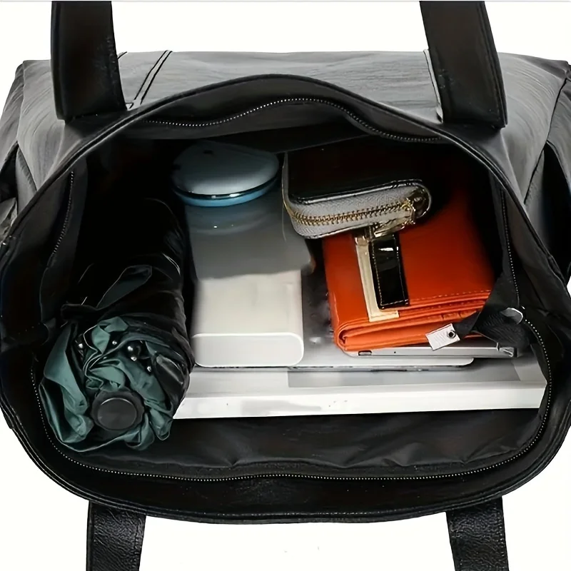 Вместительная однотонная сумка через плечо из искусственной кожи 1 шт. прочная