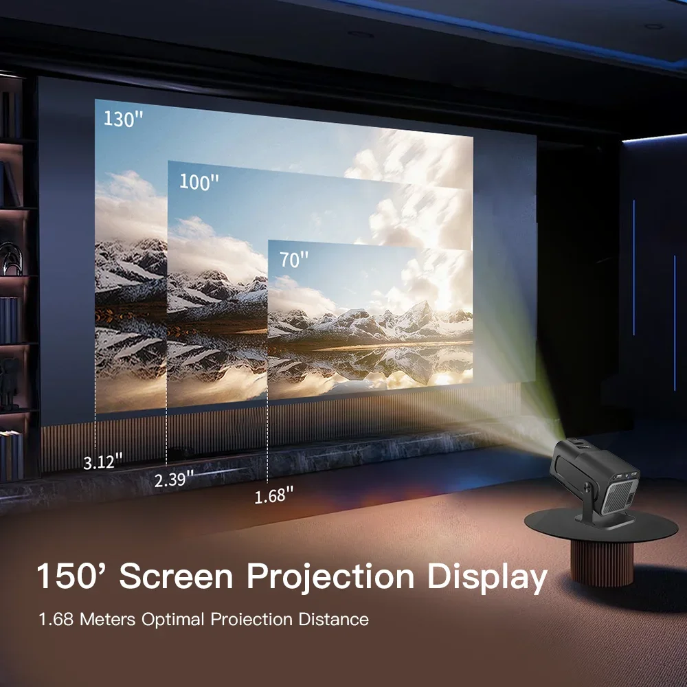 Портативный проектор Hy320 4k Android 11 1080p 400ansi Wi-fi6 Bt5.0