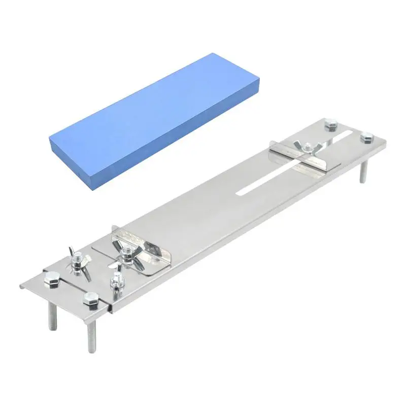 

Stainless Steel Sink Sharpening Stone Holder Adjustable Length Whetstone Non-slip Base Metal Grindstone Accessories Kitchen Tool