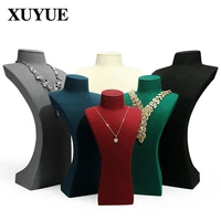 necklace pendant display stand high end microfiber model neck jewelry display props portrait neck necklace display stand