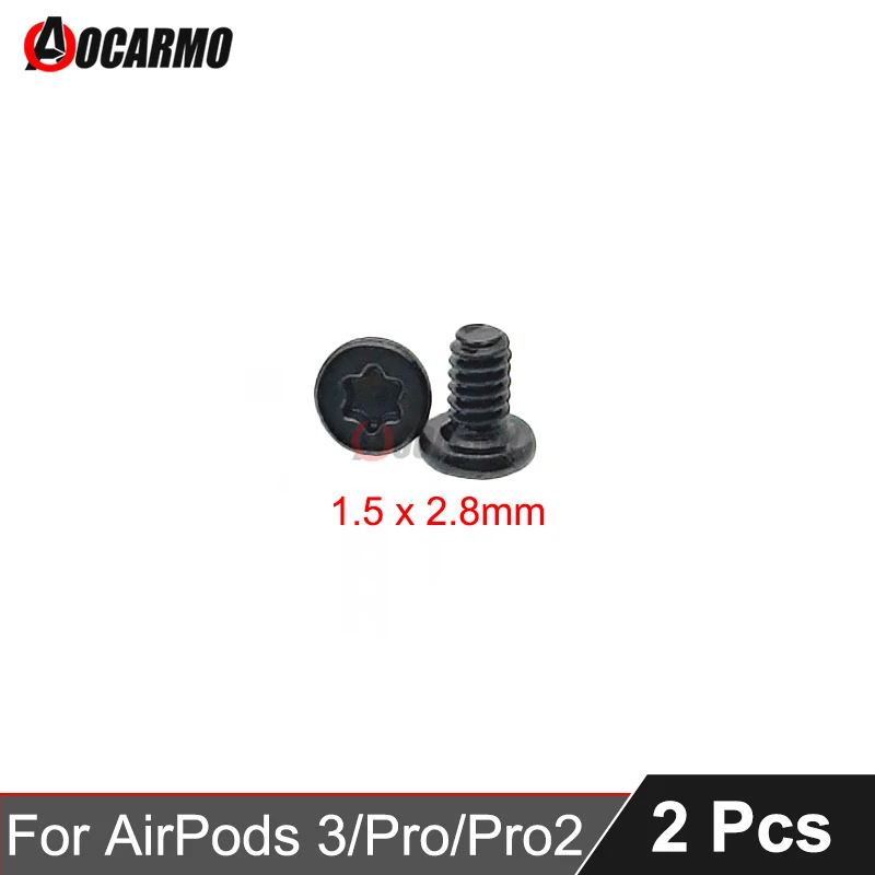 Фото Aocarmo 2 шт./лот для AirPods 3 Pro Pro2 A2897 A2566 A2190 A3049 чехол для зарядки аккумулятора, отсек, винты порта зарядного устройства №1
