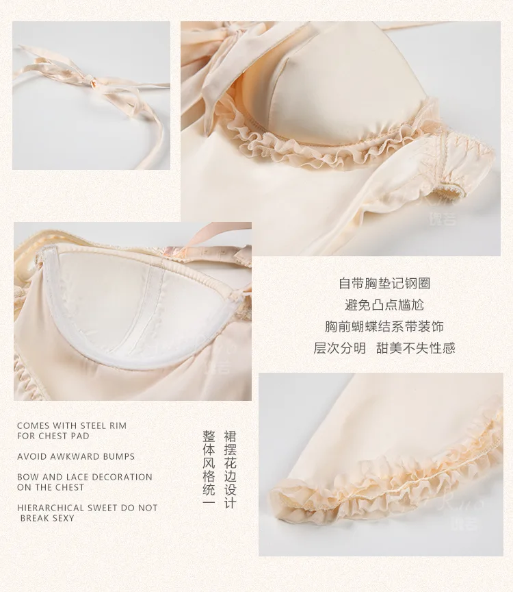 Women Sexy Nightdress Satin Nightgown Hot Backless Underwire Padded Slip Dress Femme Sleepwear  Nighty For Ladies