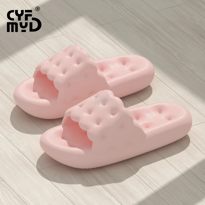 Platform Women's Home Slippers Cute Cookies Shoe for Woman Summer 2023 New EVA Slipper Wear-resistant Slide Non-slip Lightweight