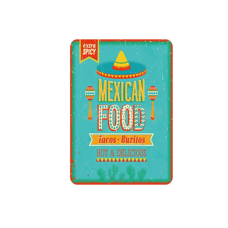 

Retro Mexican Physical Bohemian Vintage Home Decorations for Kitchen Bar Pub Club Man Cave Home Wall Decor Decorative Plate