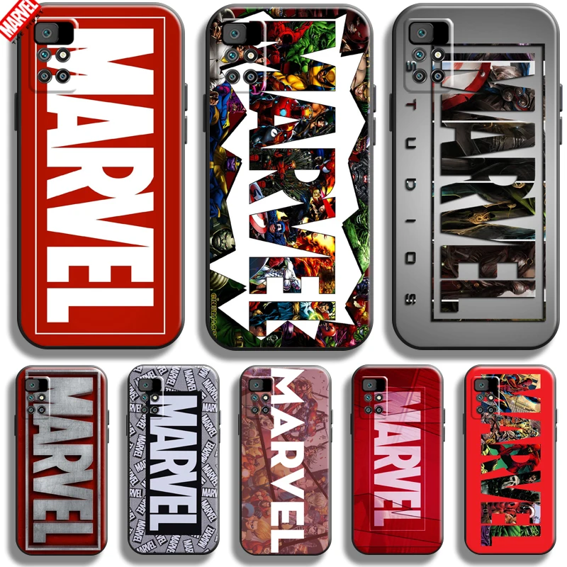 

Marvel Logo For Xiaomi Redmi 10 Phone Case 6.5 Inch Soft Silicon Coque Cover Black Funda Captain America Comics Thor