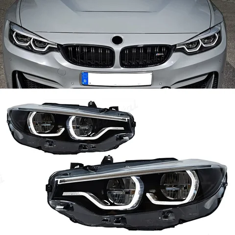 Пара фар в сборе для BMW 4 серии F32 F82 F36, светодиодные линзы, ежедневные ходовые огни, рулевое управление, модифицированная лампа в сборе, головка