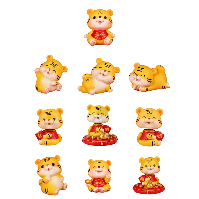 

Desktop Tiger Ornament Cute Tiger Statue for 2022 Chinese New Year Home Decor