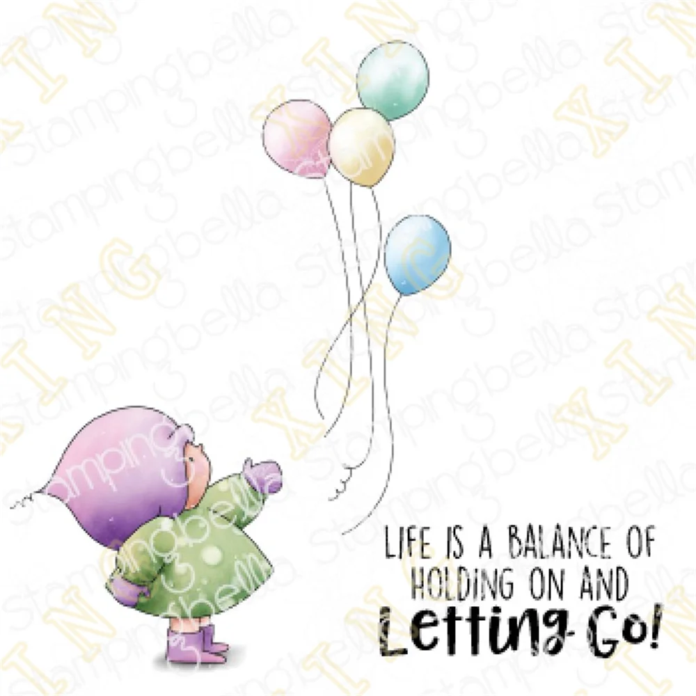 

Bundle Girl with Balloons Clear Stamps and Dies New Arrival 2022 Scrapbook Diary Decoration Stencil Embossing Template Handmade