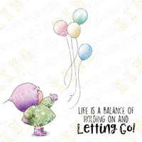 bundle girl with balloons clear stamps and dies new arrival 2022 scrapbook diary decoration stencil embossing template handmade