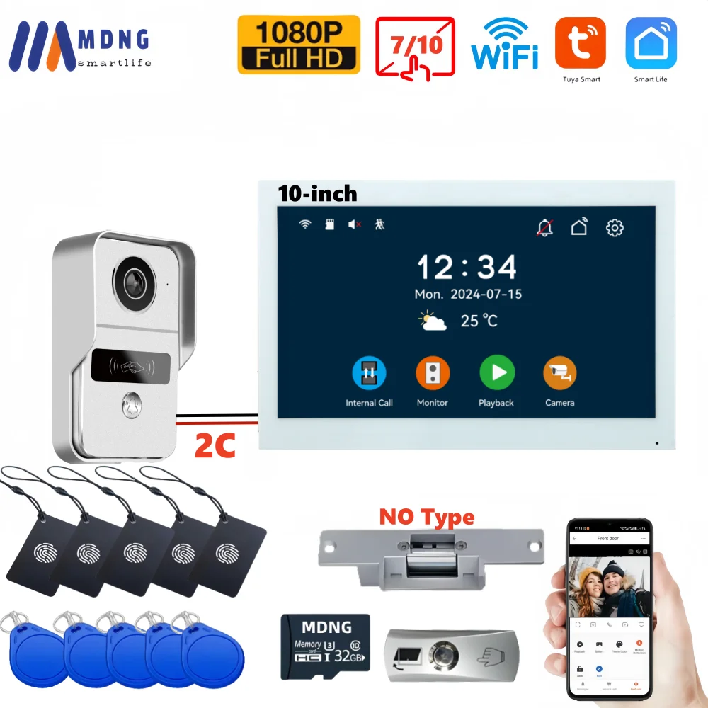 

Tuya Smart Видеодомофон 1080P 10 дюймов
