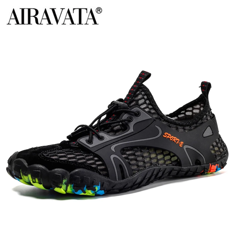 Men Hiking Shoes Suede + Mesh Outdoor Man Breathable Sneakers Climbing Shoes Wading Shoes Quick-dry Water Shoes