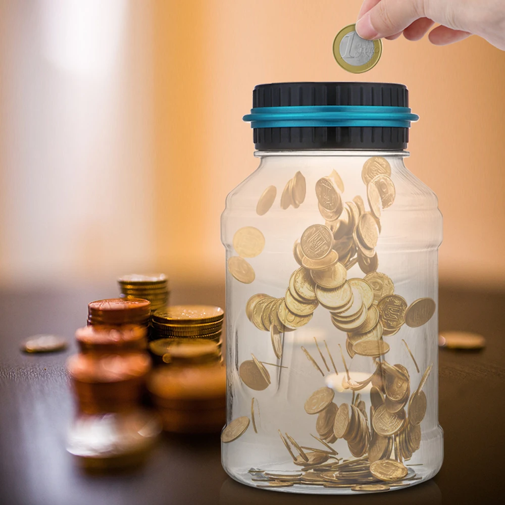 

Creative Piggy Bank Counter Coin Electronic Digital LCD Counting Coin Money Saving Box Jar Coins Storage Box