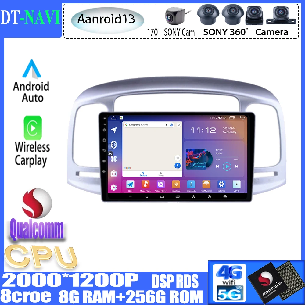 

Автомобильная Мультимедийная система Qualcomm, Android 13, для Hyundai Accent 2008, 2009, 2010, 2011