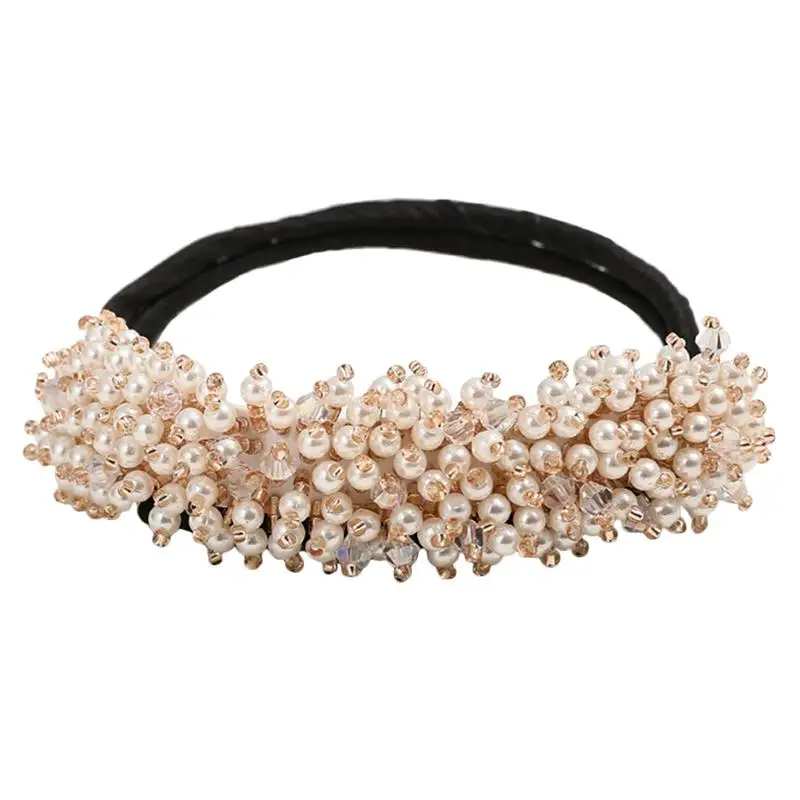 

Hair Bun Maker Elegant Crystal Donuts Bun Maker DIY Hair Style Curler Band
