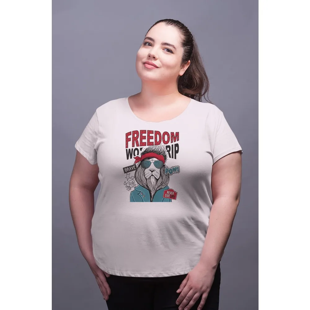 

Женская хлопковая Футболка Dorlie Wear Freedom Lion, большие размеры