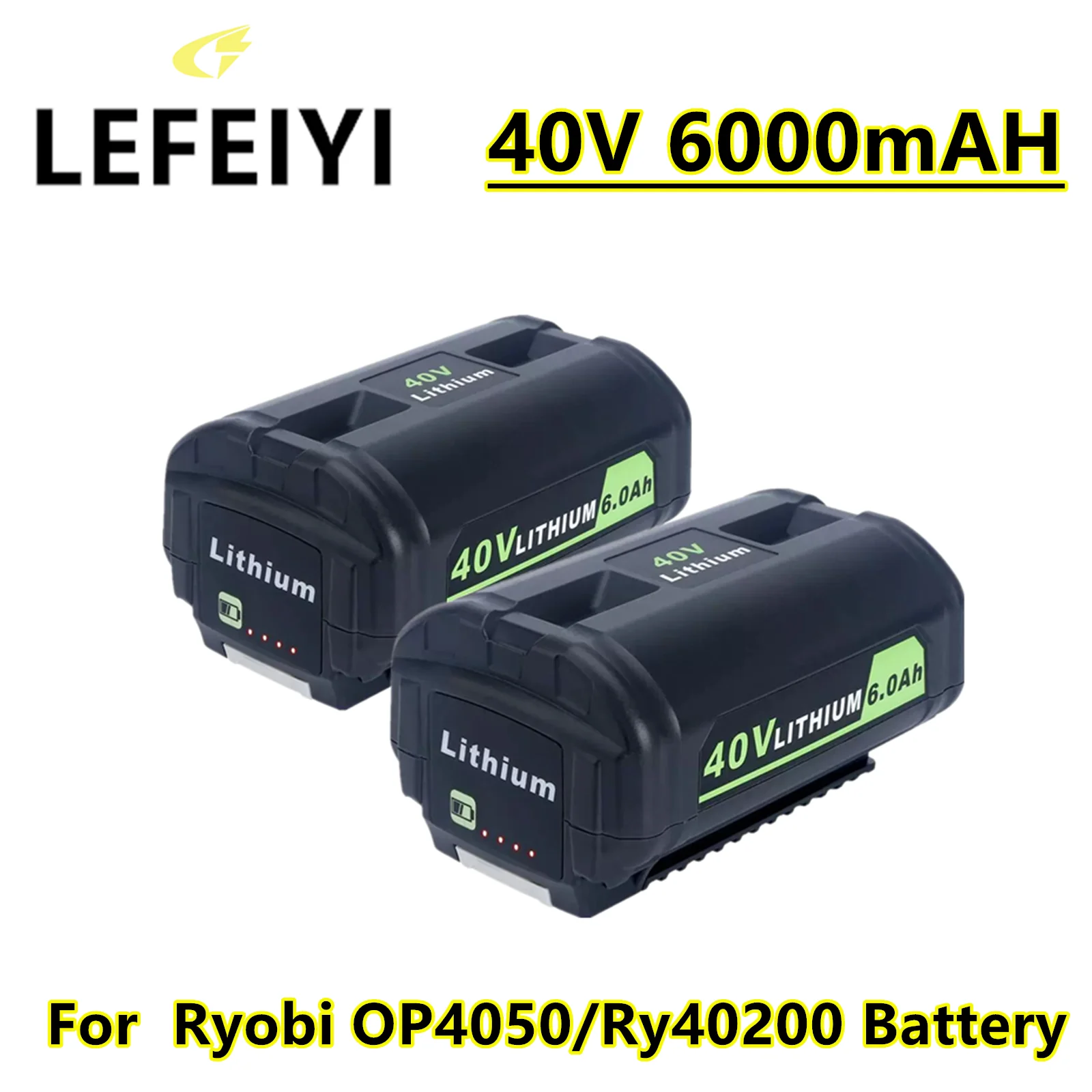 

LEFEIYI 6000mAh 40V Li-ion Battery OP40401 OP4050A for Ryobi OP4050 RY40502 RY40200 RY40400 Power Tools Replacement Battery