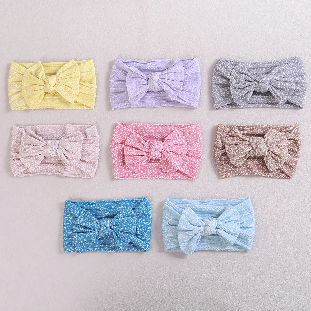 

1pcs Bowknot Baby Hair Bands Soft Elastic Children Headbands Printed Jacquard Toddler Hair Accessories Cute Newborns Turban