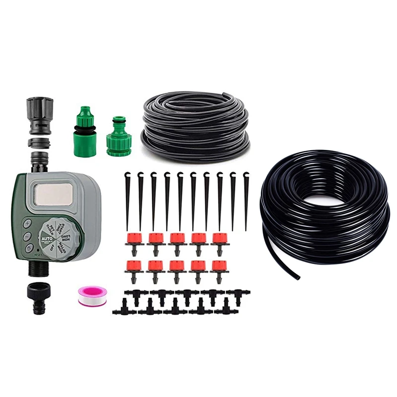 Automatic Mini Drip Irrigation System & 30 Meter 1/4 Inch Blank Distribution Pipe Drip Irrigation Hose