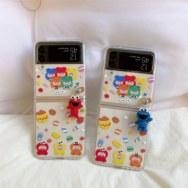 

SX-70-ZMJ Personality Cartoon Cute Phone Case for Samsung Galaxy Z Flip 3 5G Hard PC Back Cover for ZFlip3 Case Protective Shell