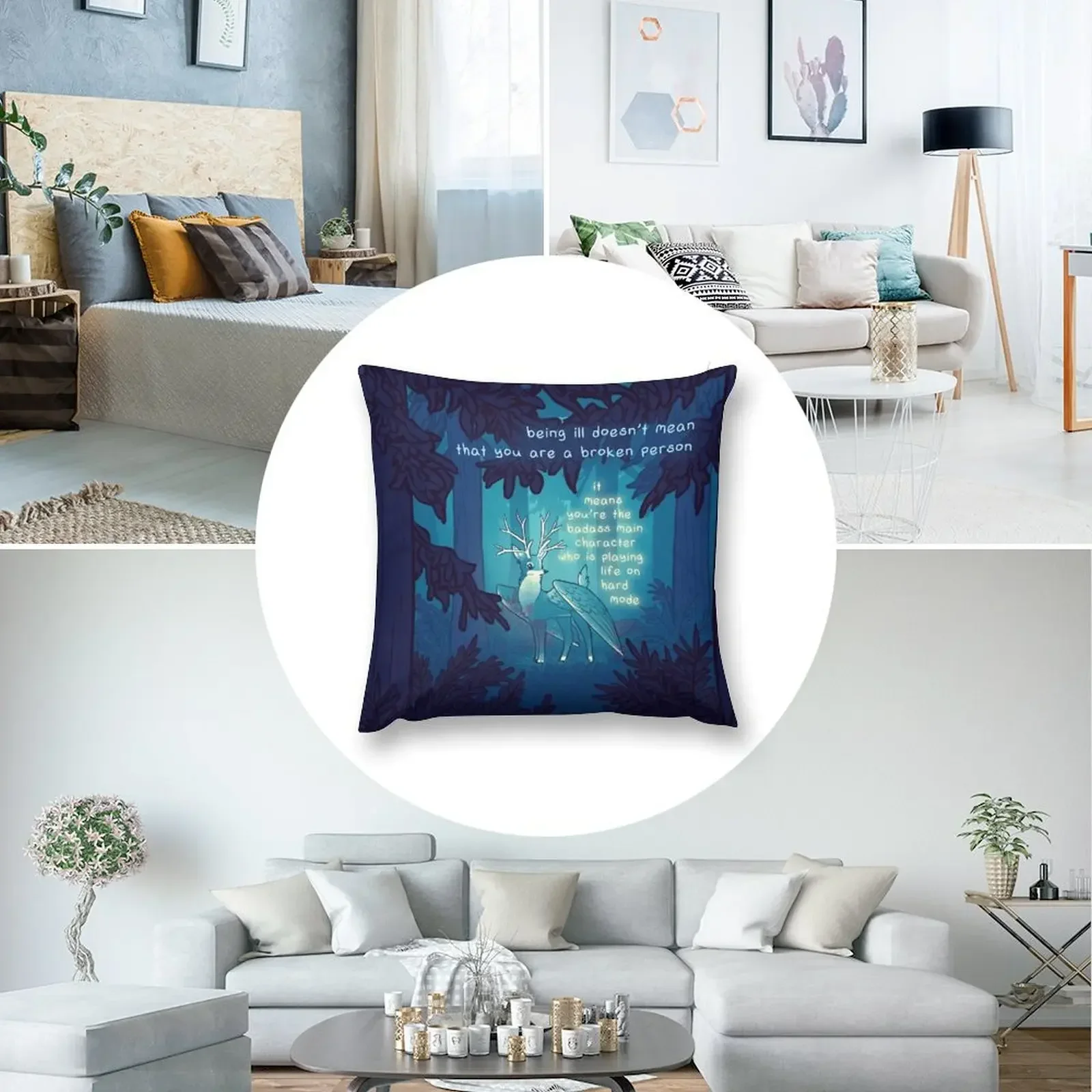 Ты главный персонаж Ghostly Forest Peryton Winged Deer декоративная подушка роскошные