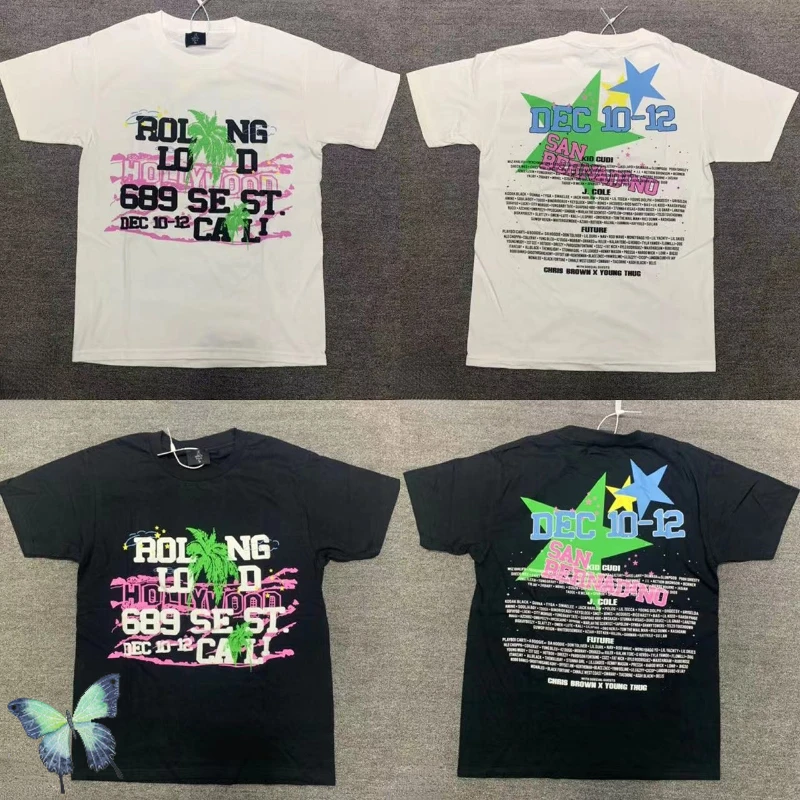 

Letter Print Rolling Men Women Casual Summer Dress Cactus Jack T-shirt Kanye
