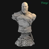 110 126mm 116 78mm kratos sparta male bust resin gk white model god of war 3d printing figurine resin kit figure model