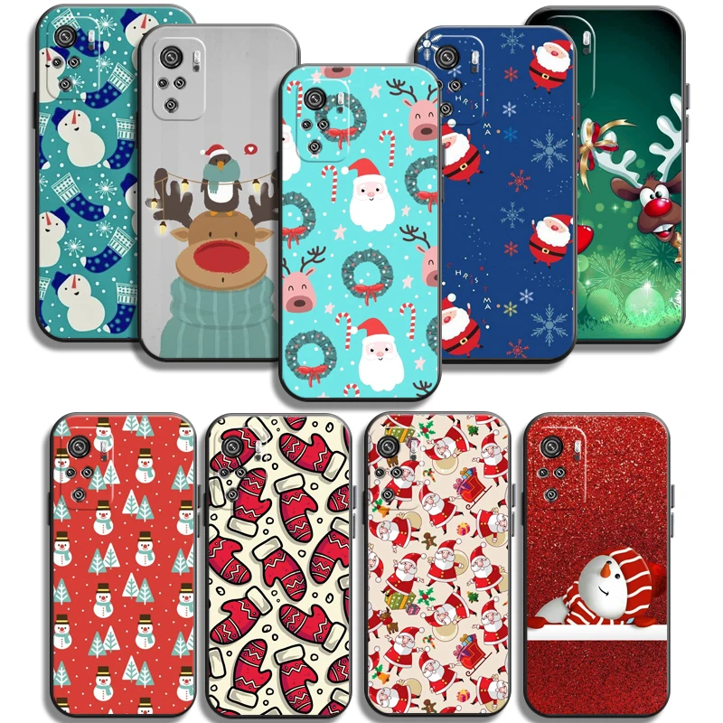 

Christmas Snowman Deer Phone Cases For Xiaomi Redmi Note 8 Pro 8T 8 2021 8 7 8 8A 7A 8 Pro Soft TPU Coque Funda Carcasa