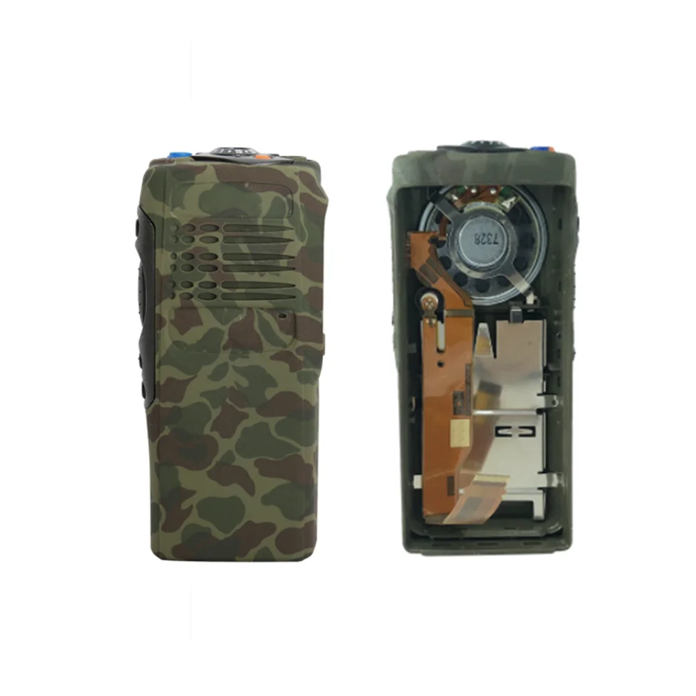 Camouflage Walkie Talkie Replacement Repair Housing Case with Speaker & Mic fit for Motorola HT750 GP328 GP340 Portable Radio