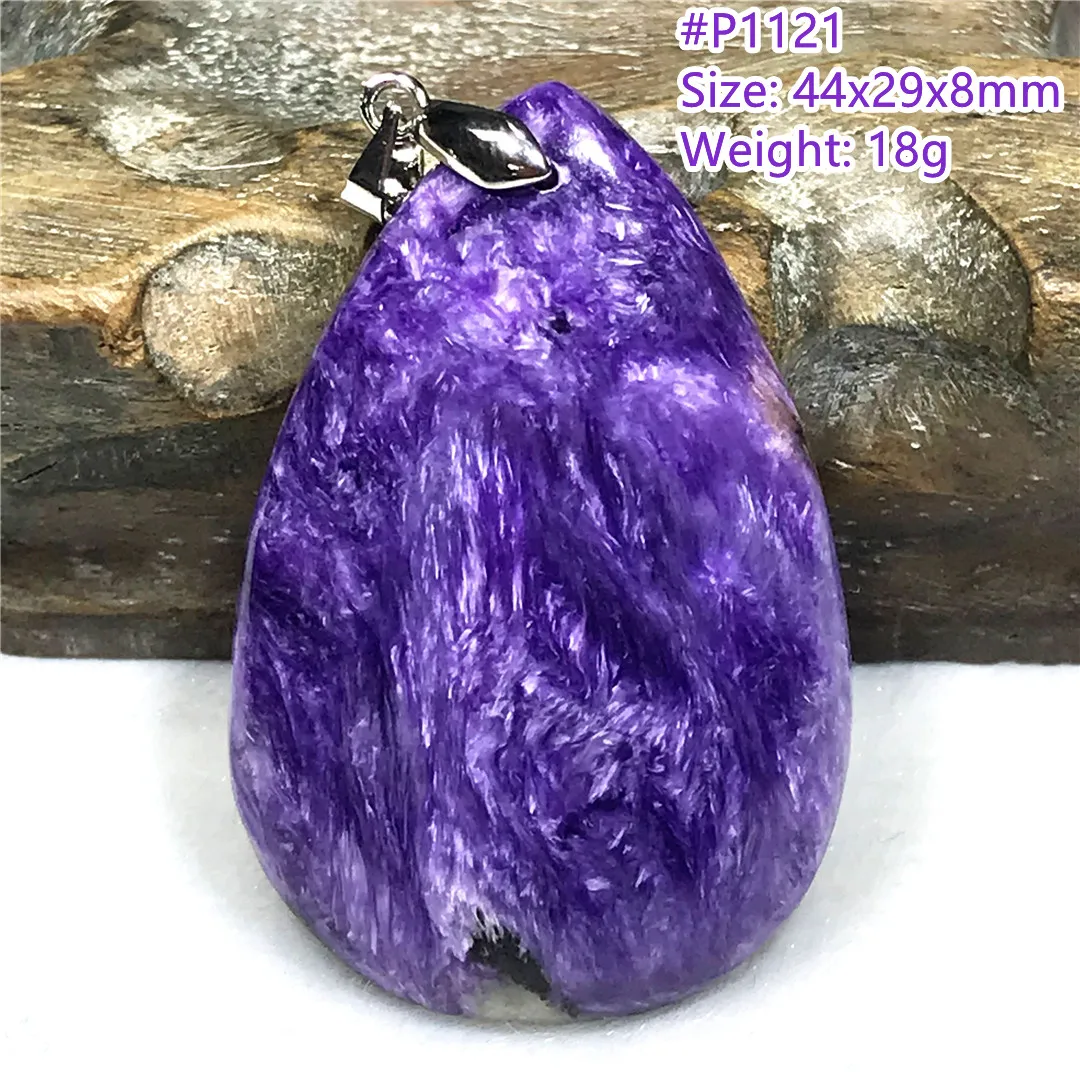 

Top Natural Purple Charoite Pendant Jewelry For Women Men Healing Gift Crystal Russia Stone Silver Beads Reiki Gemstone AAAAA