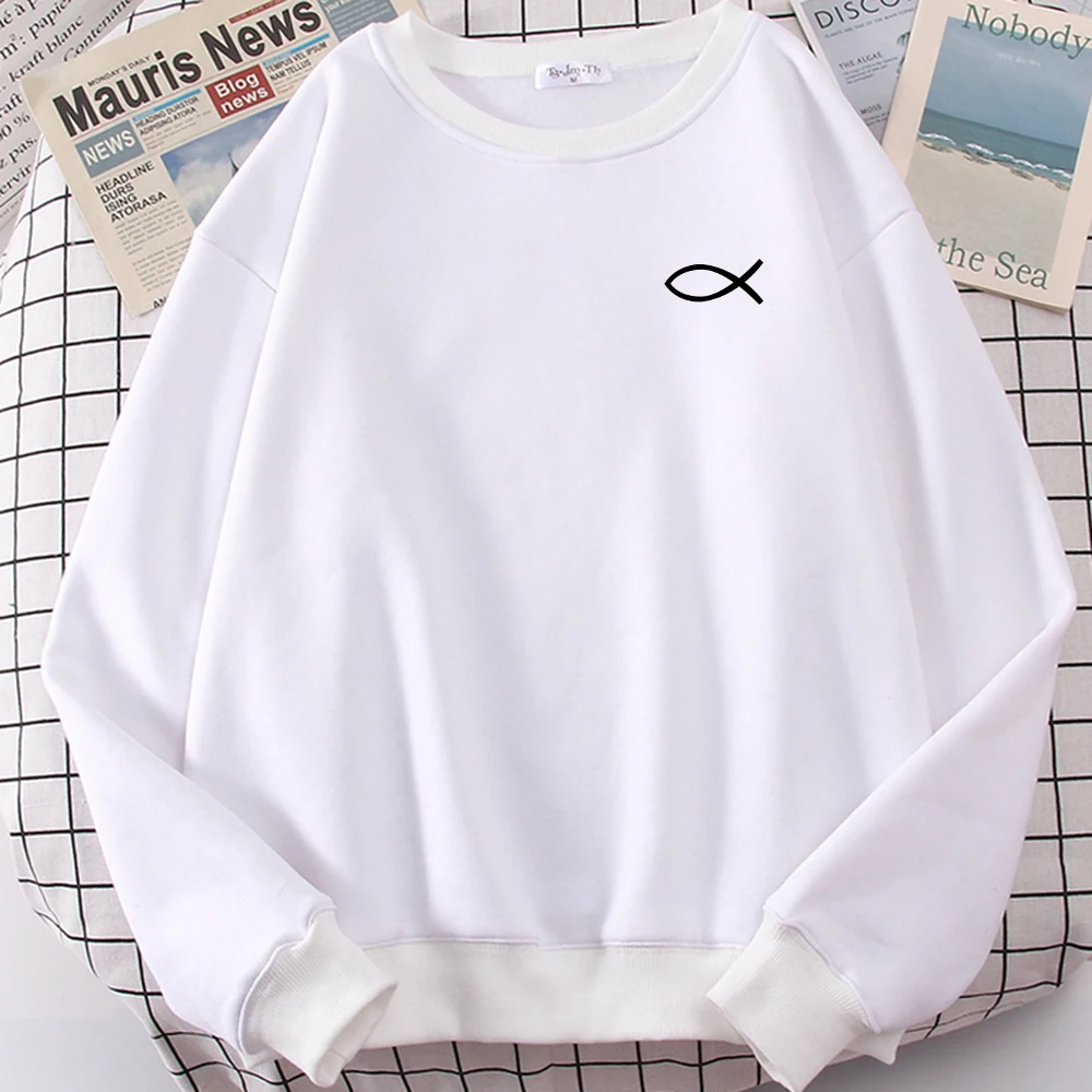 

Christian JESUS Fish Printed Men's Hooded Fashion Casual Hoodies Autumn High Quality Hoodie Harajuku Casual Pullover Tops Mens