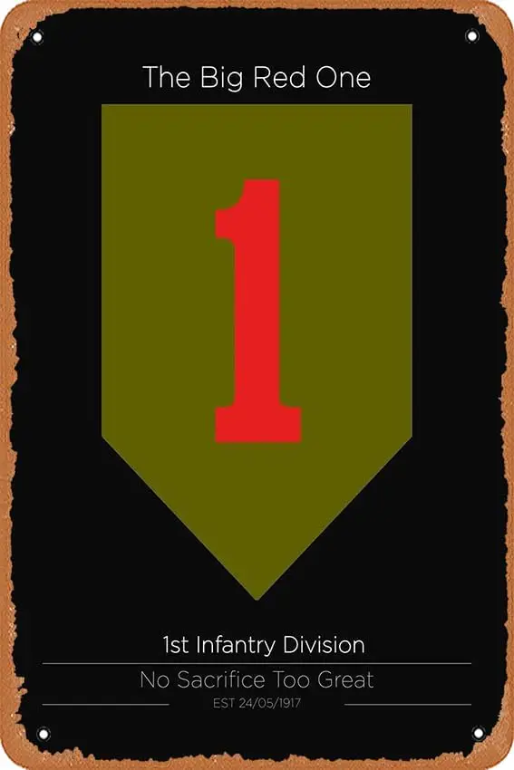 muecddoa 1st nfantry Dvson Mltary Unts Retro Vntage Decoratve Metal Tn Sgn 8x12 nch.